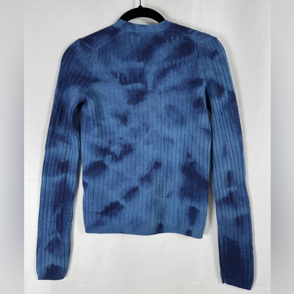 Madewell 100% Cashmere Cardigan Button Down Tie Dyed Ribbed XXS VNeck Preppy Lux - Picture 7 of 10